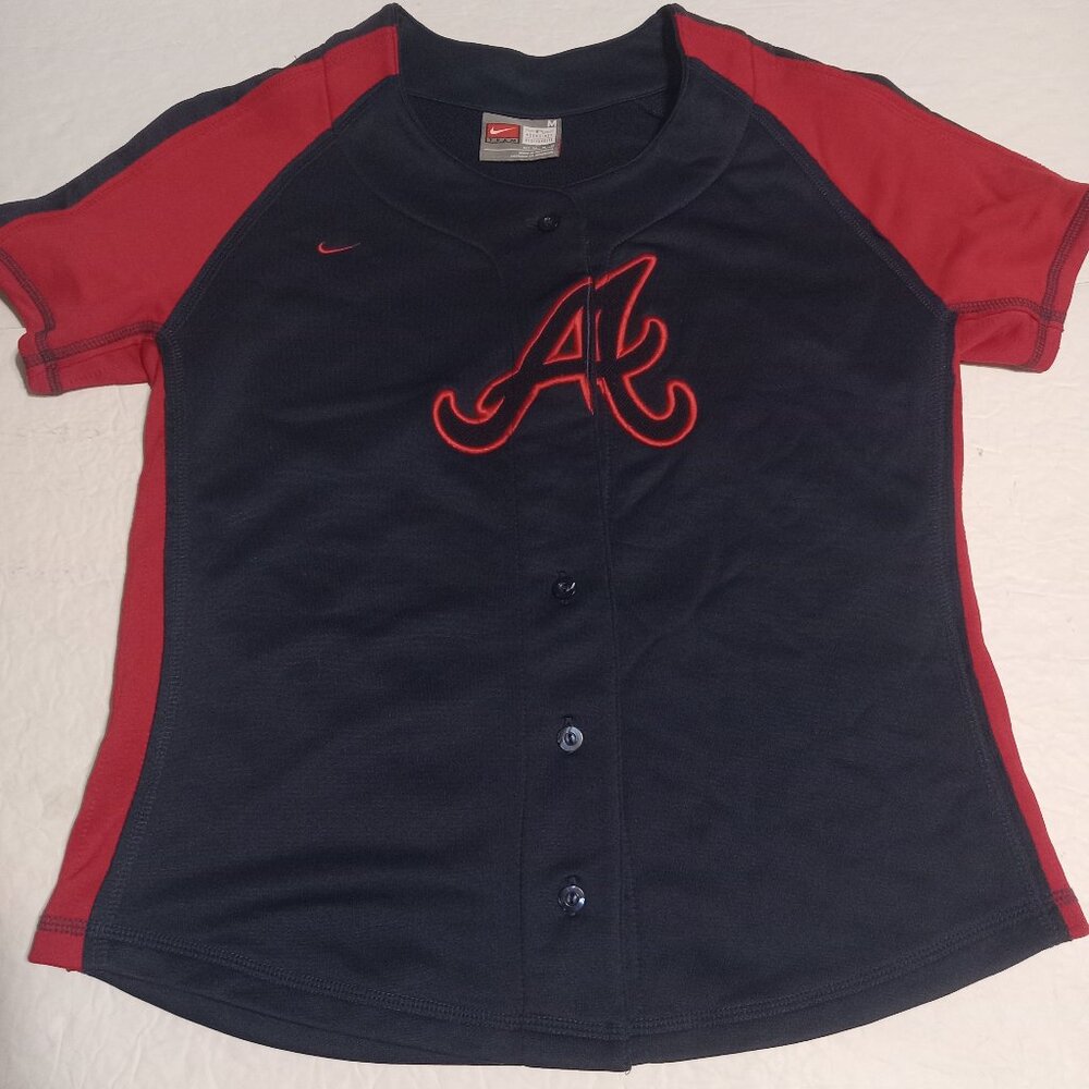Atlanta Braves Nike Youth Button Up Jersey M(8-10)